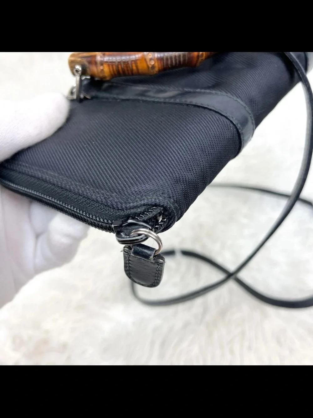 Gucci Black Crossbody Bag with Bamboo Top Handle